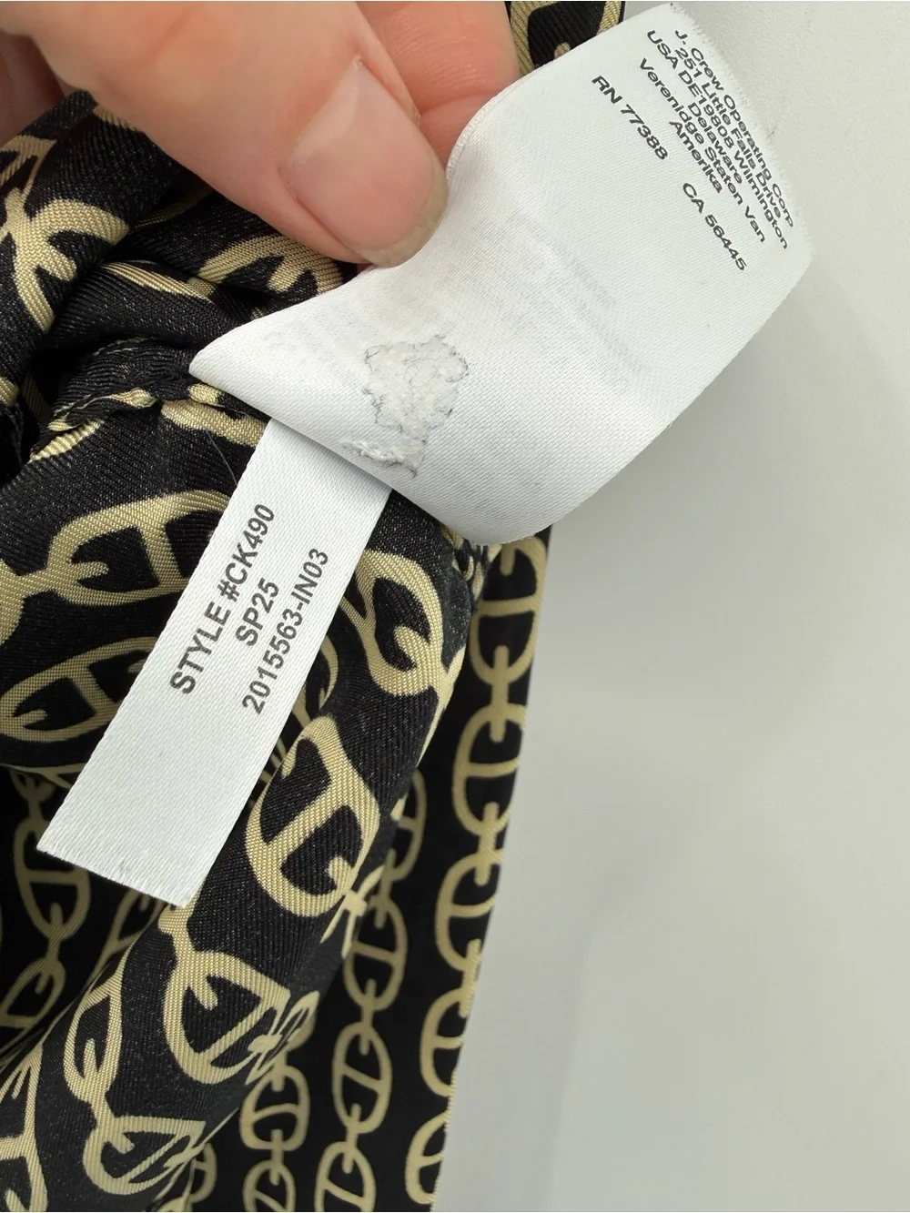 J. Crew Drapey Button-up Shirt in Chain Print Viscose Twill Size XL